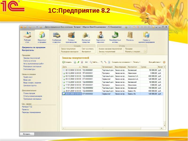 Учет финансовой организации. 1С Предприятие