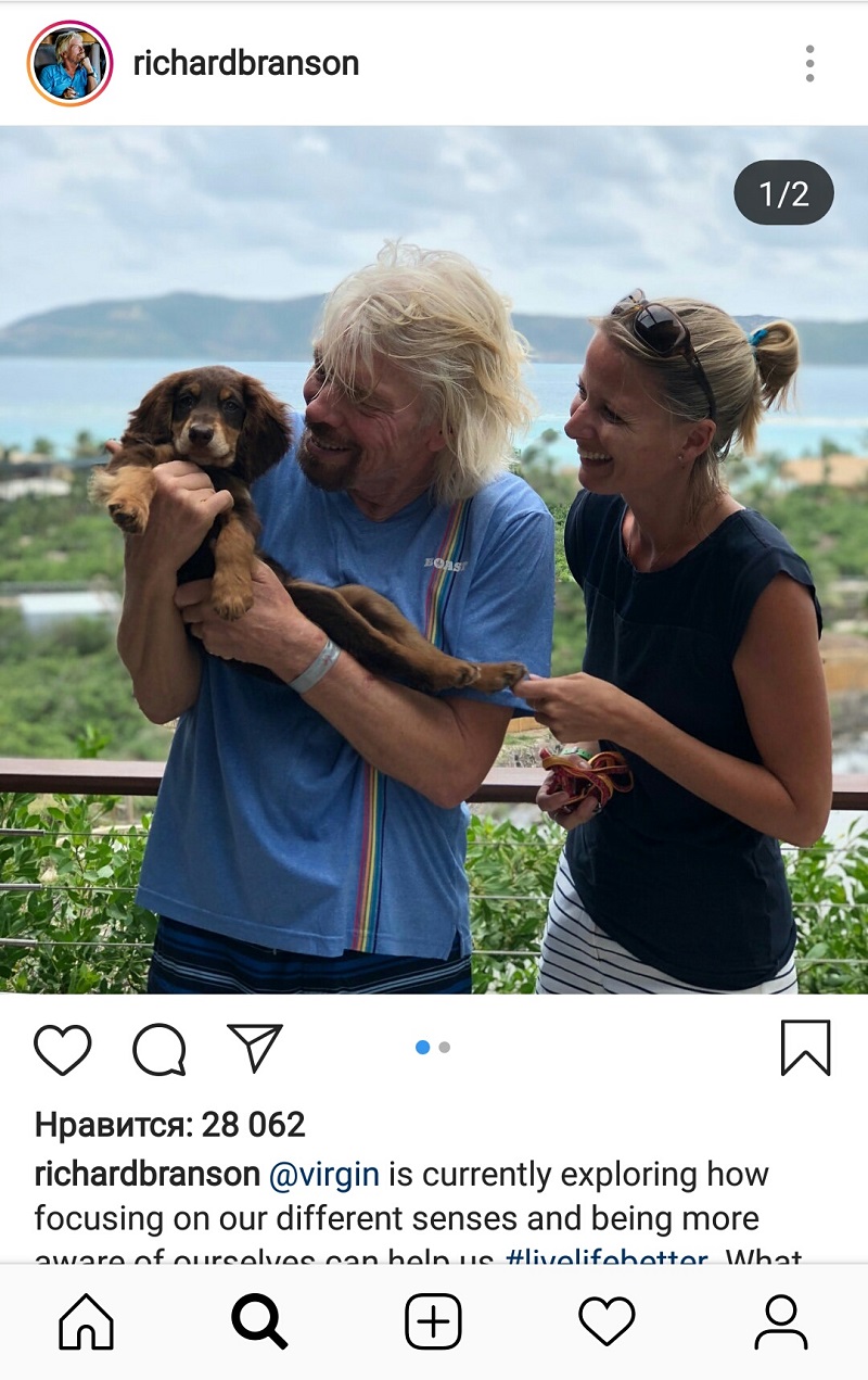 личный бренд предпринимателя Бренсон Instagram