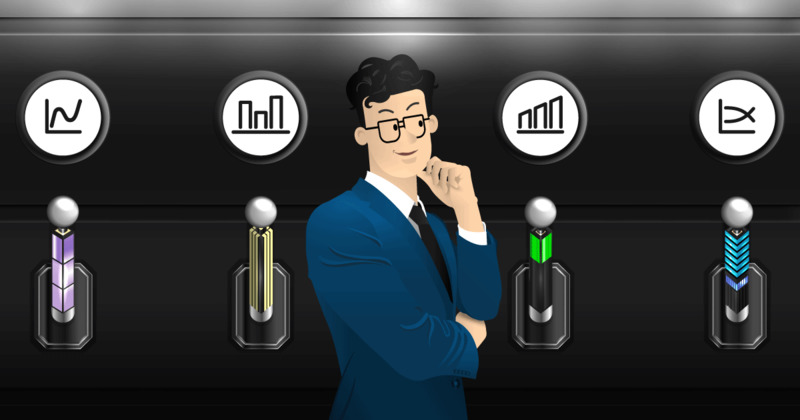 Мужчина выбирает рычаг