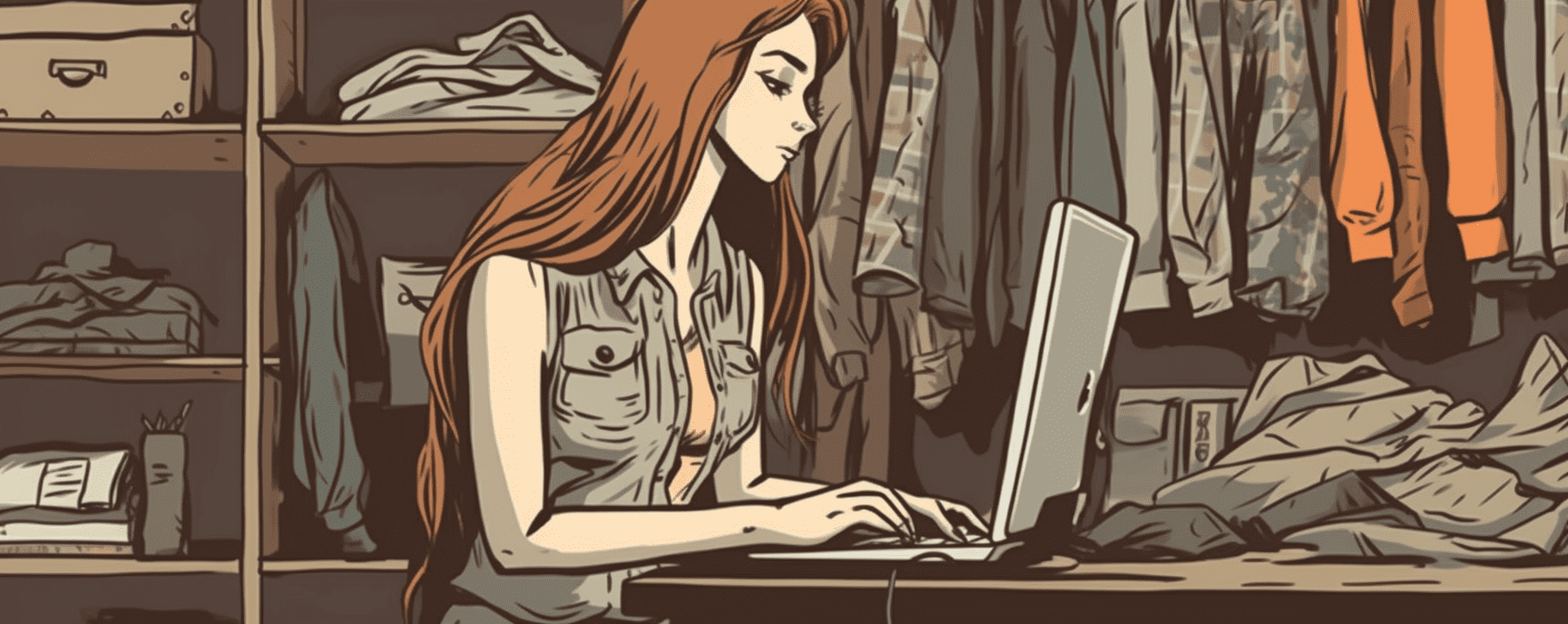 Ниши на маркетплейсах - девушка смотрит в экран компьютера