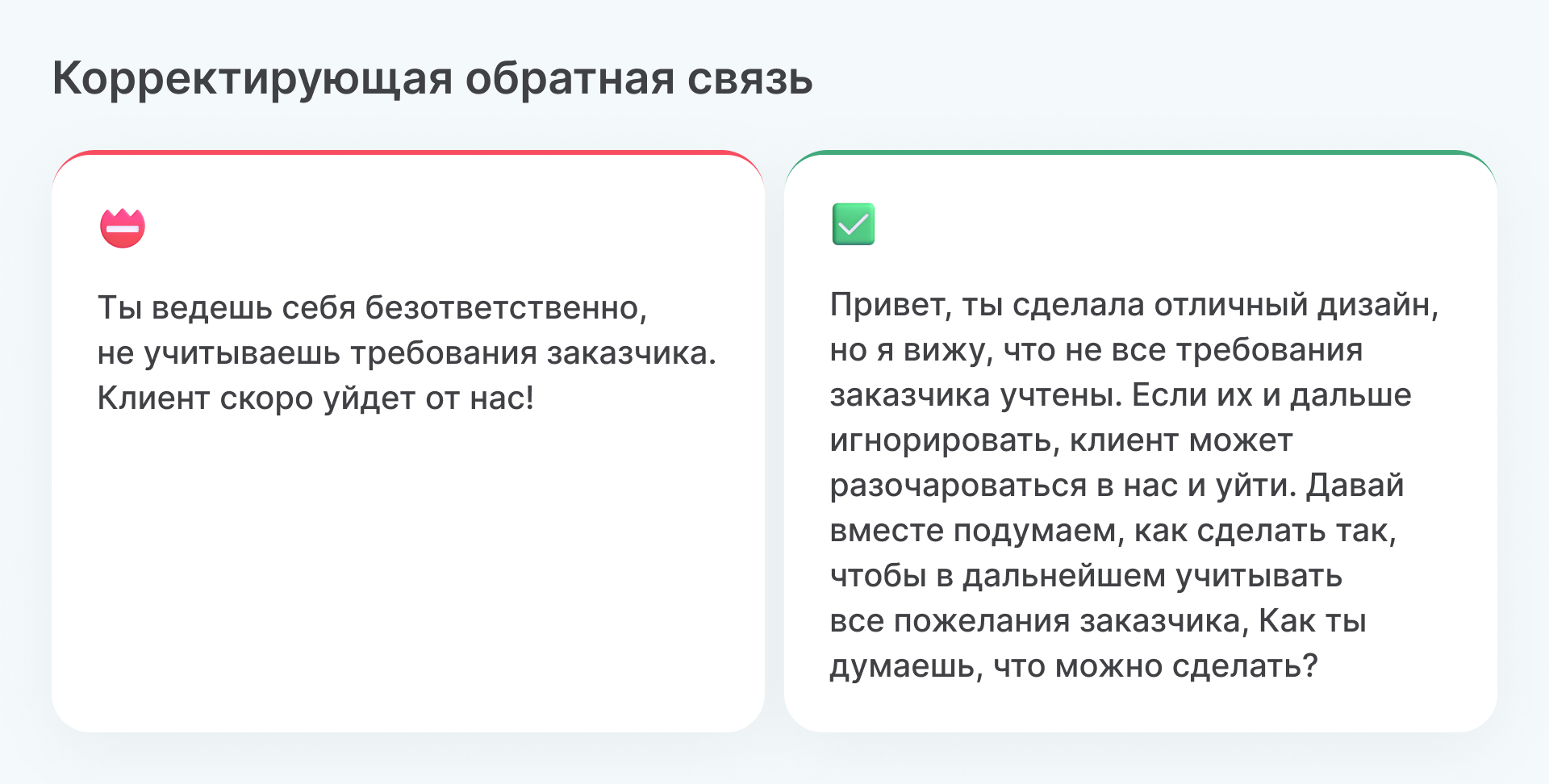 Корректирующая обратная связь. Пример