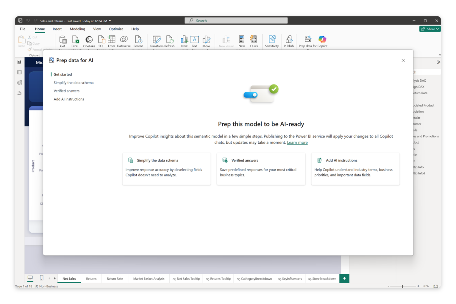 Подготовка и обработка данных с помощью ИИ в Power BI