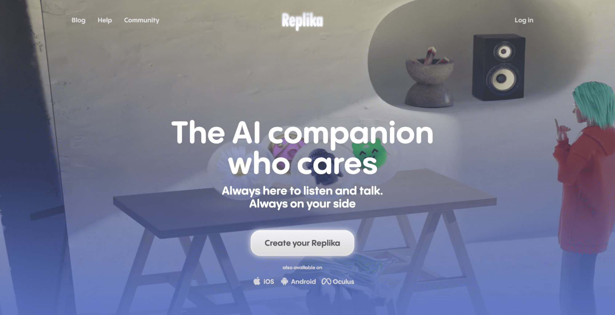 Скриншот с сайта AI-компаньона